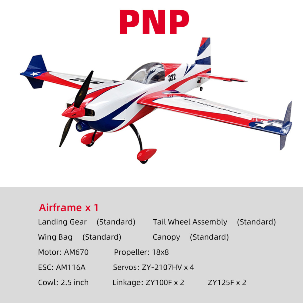 VOTEC 322 67in Fixed Wing Electric RC Model GA2000R-7 Moto white PNP Version