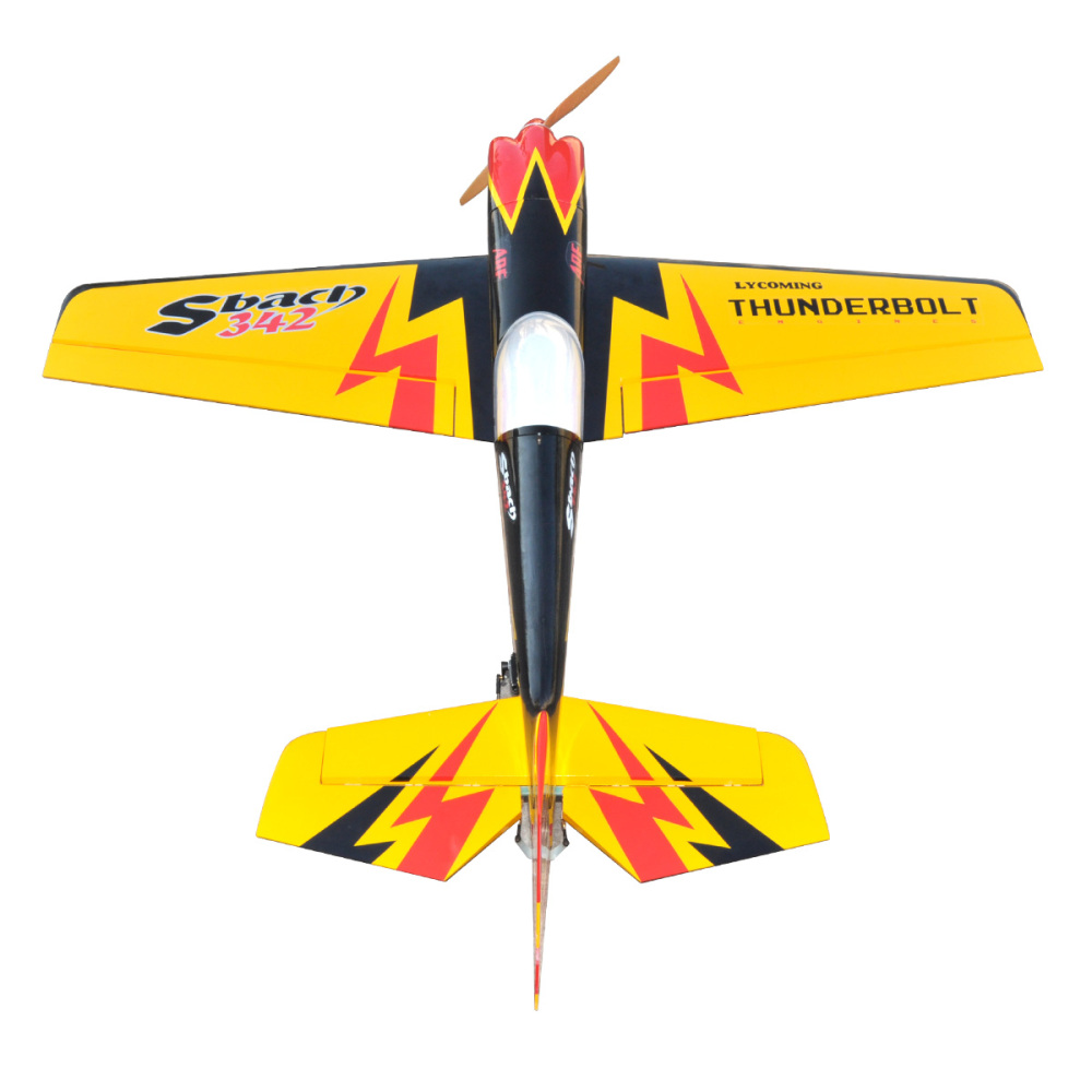 Sbach342 55inch RC Airplane Fuselage 3D Fix Wing Wooden Model Plane Frame PNP Version white