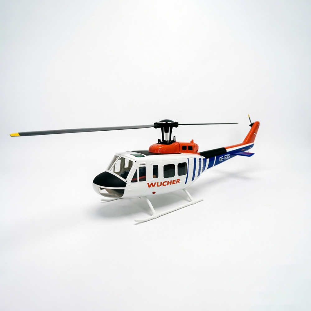 470 Model Helicopter UH1D White, Blue and Orange