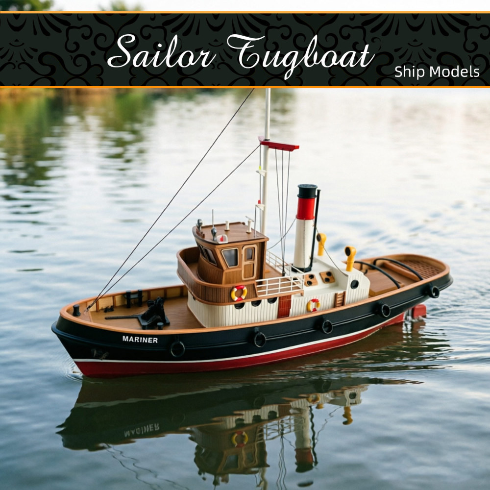 Remote-Control Model Boat 1:50 Scale Sailor Tugboat