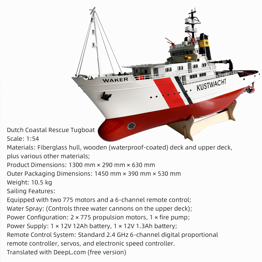 Dutch Coastal Rescue Tugboat 1:54