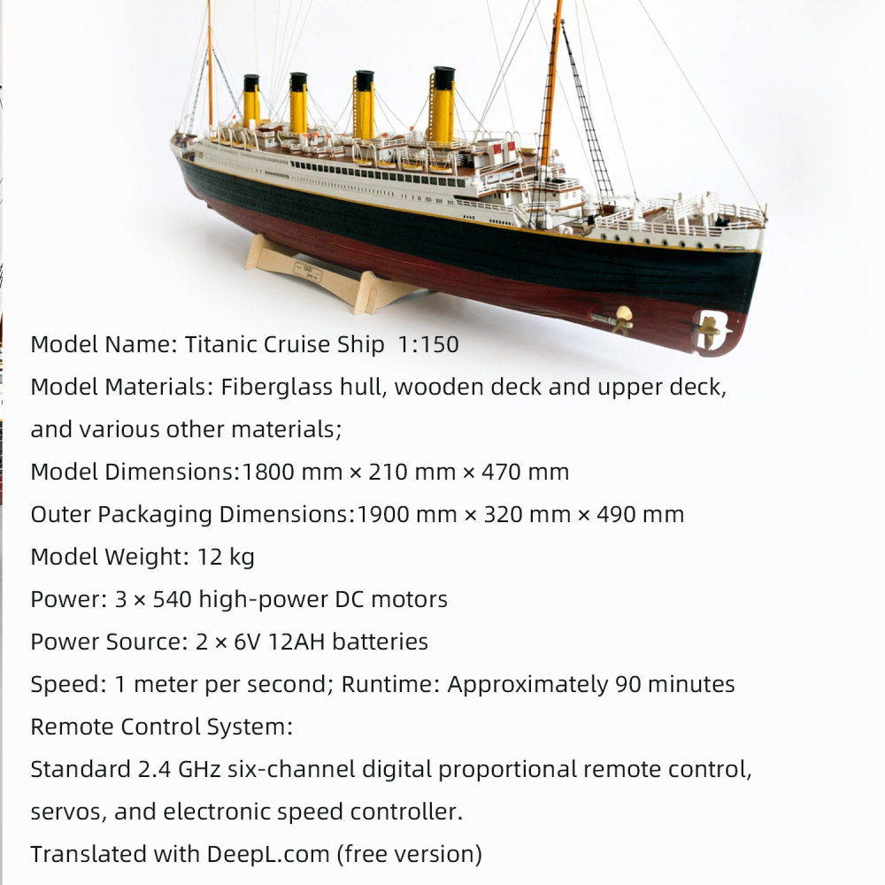 Scale Model of the Titanic 1:150