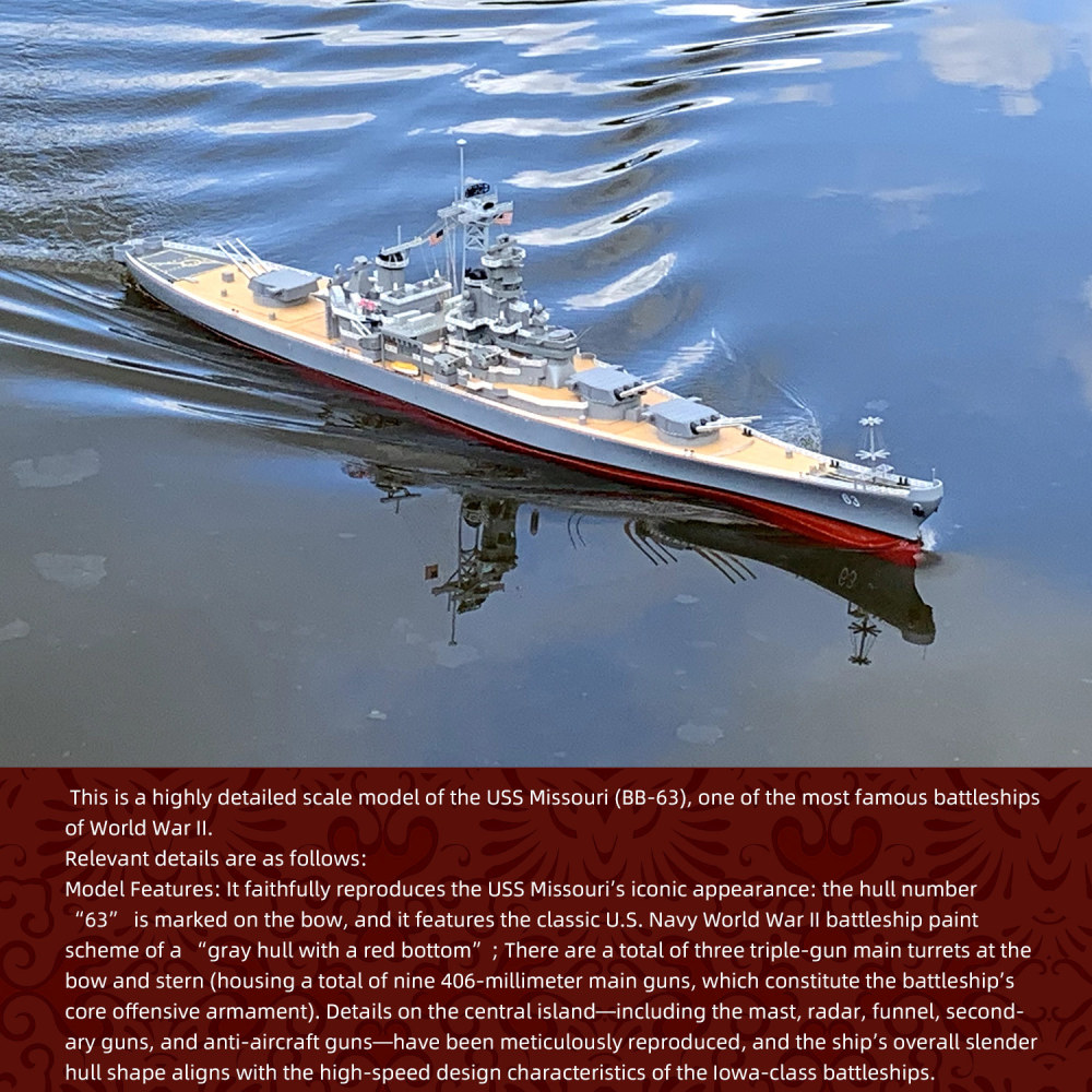 1:150 Scale Model of the Battleship Missouri