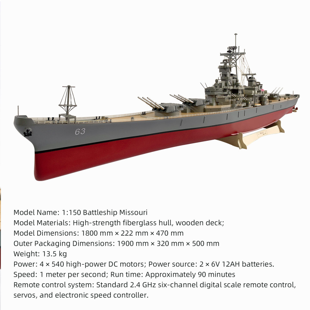 1:150 Scale Model of the Battleship Missouri
