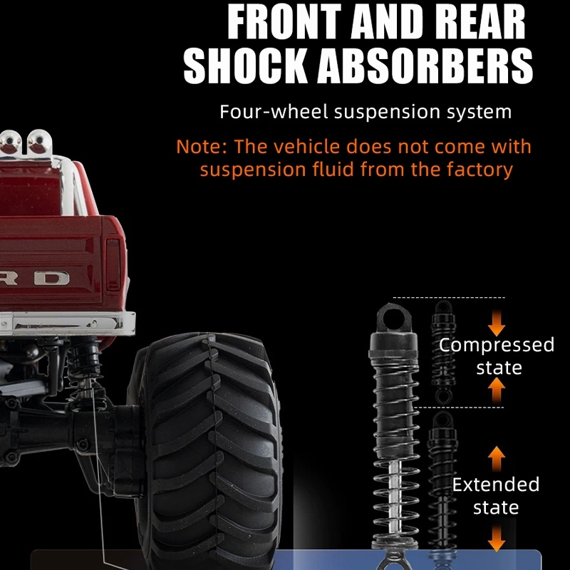 FMS 1/24 FCX24 Smasher Ford F100 RC Monster Truck, Licensed Classic Pickup RC Crawler with Magnetic Body