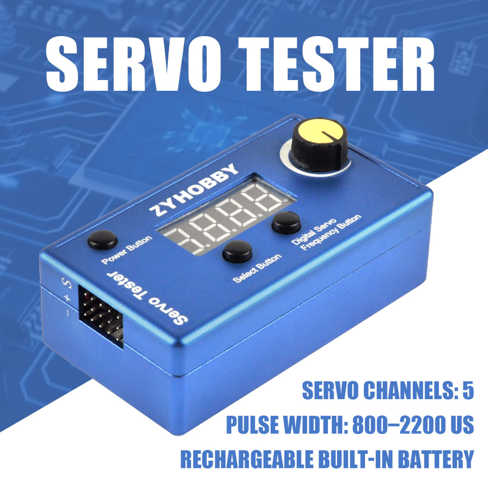 ZYHOBBY ZY8008 Servo Tester Digital Servo Checker 5 Channel RC Servo Tester with Built in Battery and Type C Charging