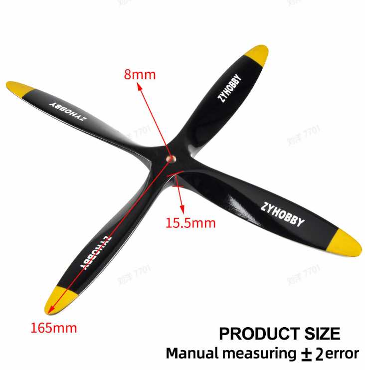 4 Blades 13*8inch Propeller CW Beech Wooden Prop for RC glow model aircraft