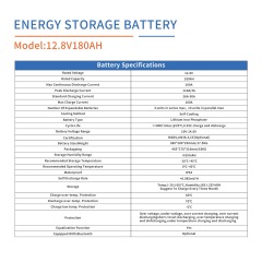 sistema del almacenamiento del hogar de la batería de litio de 12.8V 180AH/ 2304WH Lifepo4