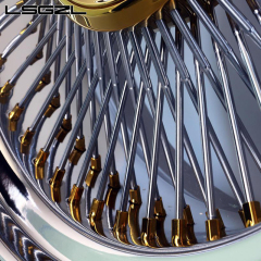 custom Chrome gold steel wire wheel rims wire spoke wheel 5x120 5x130 5x114.3 20 22 24 26 inch passenger car rims forged wheel