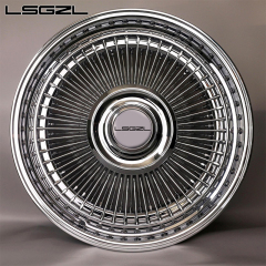custom Chrome gold steel wire wheel rims wire spoke wheel 5x120 5x130 5x114.3 20 22 24 26 inch passenger car rims forged wheel