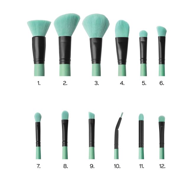 Brush affair collection Minty Green 12 Brush Set
