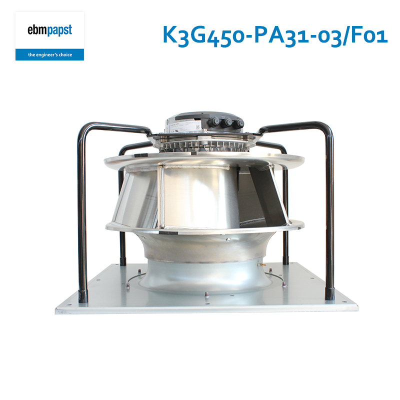 ebmpapst 450mm 400V 6.8A 4500W AHU fan for industrial useCentrifugal cooling fan K3G450-PA31-03/F01