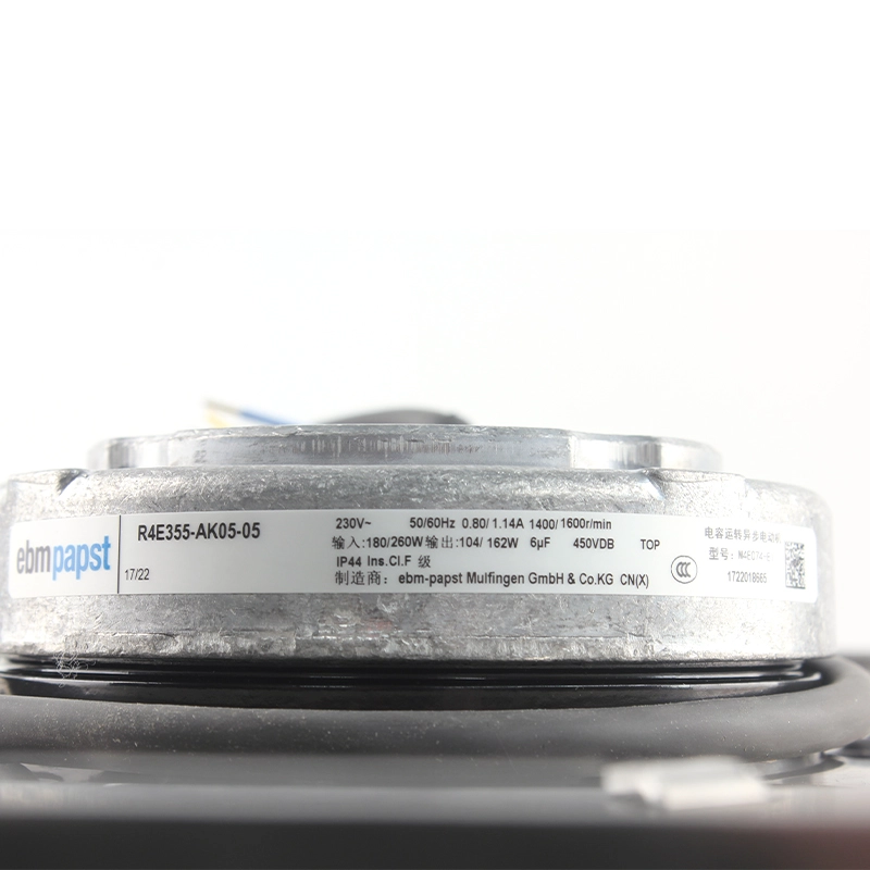 ebmpapst 355mm 230V 0.80/1.14A 180/260W Turbine centrifugal air purification fan Centrifugal exhaust fan R4E355-AK05-05