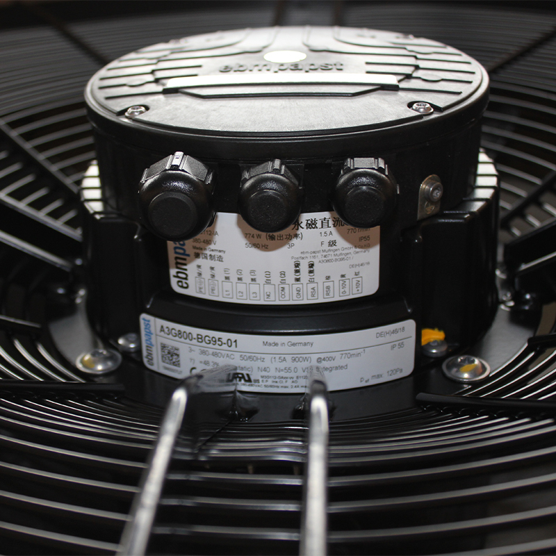 ebmpapst 380V external rotor axial flow fan Large cooling fan φ800mm 380V/480V 1.5A 900W A3G800-BG95-01