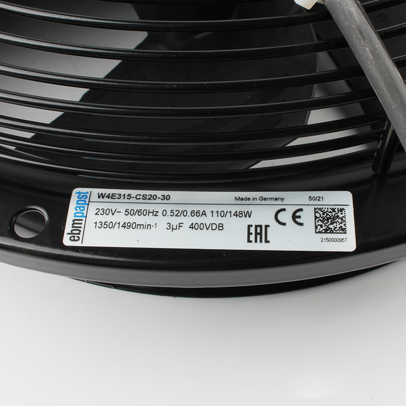 ebmpapst external rotor axial flow fan Air conditioning cooling and cooling fan φ225mm 230V 0.52/0.66A 110/148W W4E315-CS20-30
