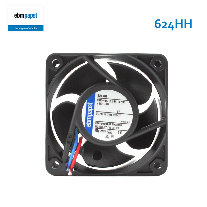 ebmpapst cabinet cooling fan 24v inverter industrial fan 6025 0.15A 3.5W 624HH