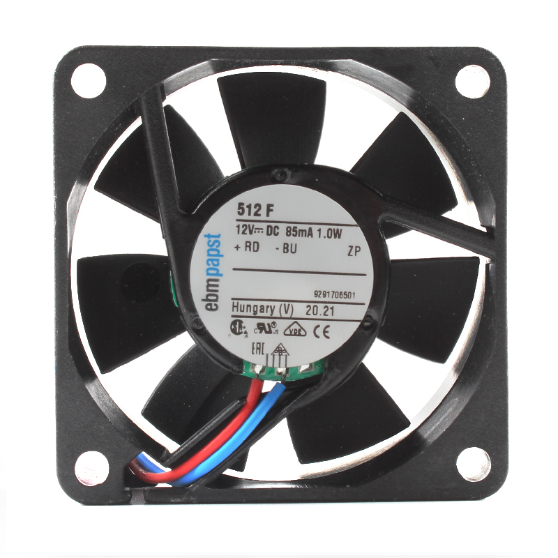 ebmpapst chassis cooling fan dc fan sleeve bearing 5015 12V 85mA 1.0W 512F