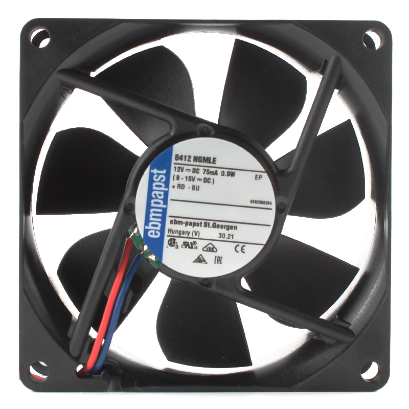 ebmpapst axial fan for cooling unit pc cooling fan 8025 12V 75mA 0.9W 8412NGMLE