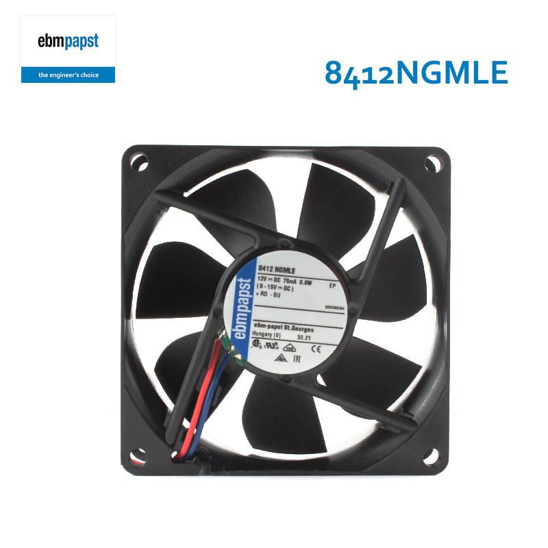 ebmpapst axial fan for cooling unit pc cooling fan 8025 12V 75mA 0.9W 8412NGMLE