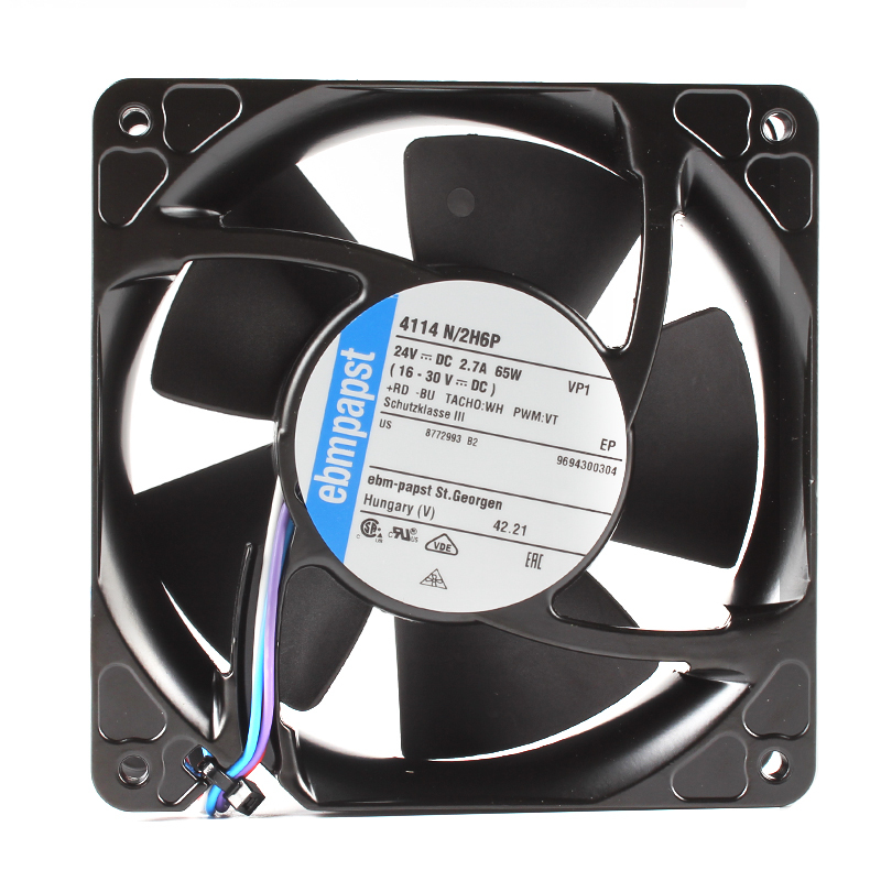 ebmpapst cooling fan 120x120x38 ac axial server cooling fan 12038 24V 2.7A 65W 4114N-2H6P