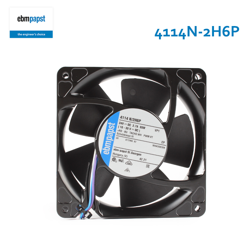 ebmpapst cooling fan 120x120x38 ac axial server cooling fan 12038 24V 2.7A 65W 4114N-2H6P