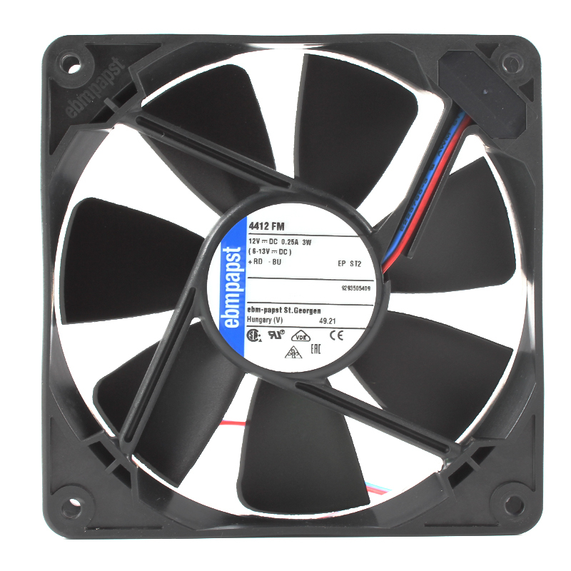 ebmpapst 12v mini inverter cooling fan 120x120x25 dc cooling fan 12025 0.25A 3W 4412FM