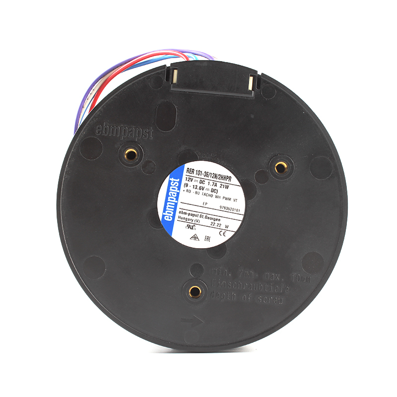 ebmpapst centrifugal turbine fans 12v dc centrifugal fan 101mm 1.7A 21W RER101-36-12N-2HHPR
