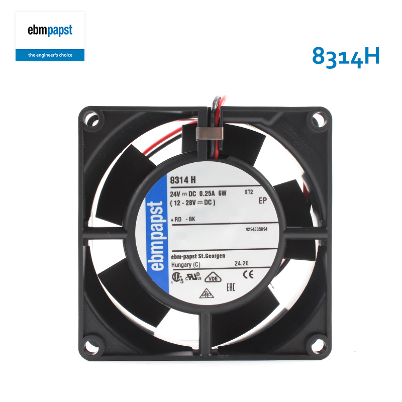 ebmpapst axial fan 80mm waterproof 24vdc axial flow cooling fan 8032 0.25A 6W 8314H