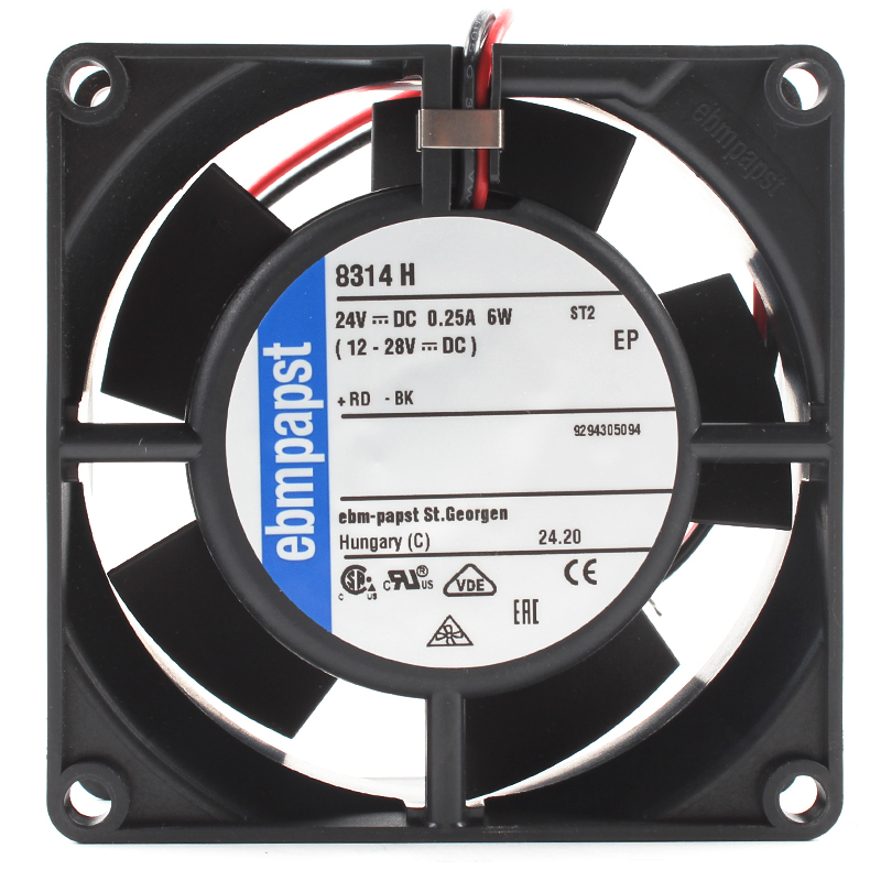 ebmpapst axial fan 80mm waterproof 24vdc axial flow cooling fan 8032 0.25A 6W 8314H