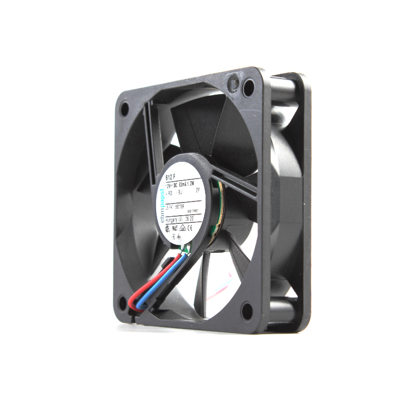 ebmpapst low noise cooling fan 60mm dc axial cooling fan 6015 12V 83mA 1.0W 612F