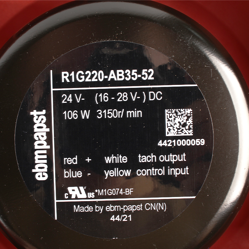 ebmpapst 220mm ac backward curved centrifugal fan 24v centrifugal fan 5A 106W R1G220-AB35-52