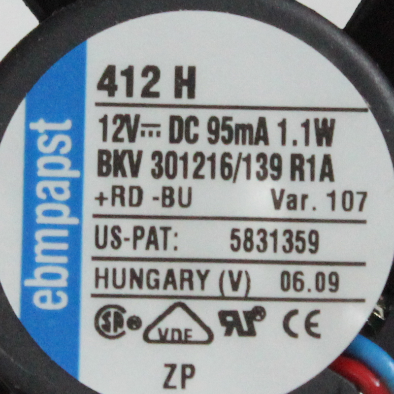 ebmpapst 12v mini inverter cooling fan 4020 cooling fan 95mA 1.1W 412H