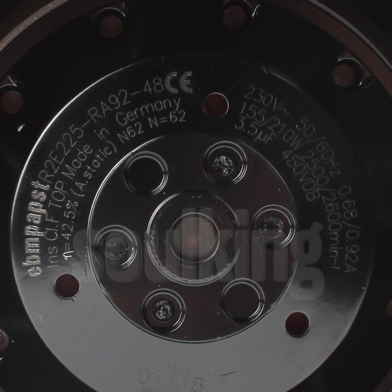 ebmpapst purified cabinet centrifugal fan ac centrifugal fan 225mm 230V 0.68/0.92A 155/210W R2E225-RA92-48
