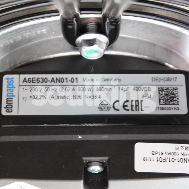 ebmpapst air conditioning fan cooling industry axial flow fan 630mm 230V 2.62A 600W A6E630-AN01-01