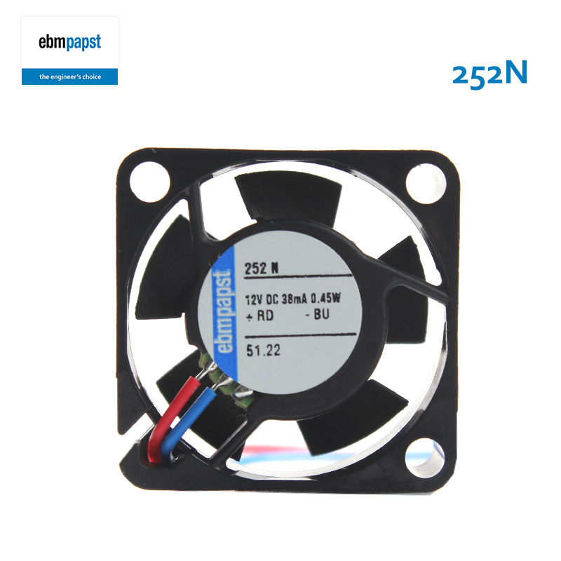ebmpapst 25mm cooling fan 12v mini inverter cooling fan 25×25×8mm 38mA 0.5W 252N