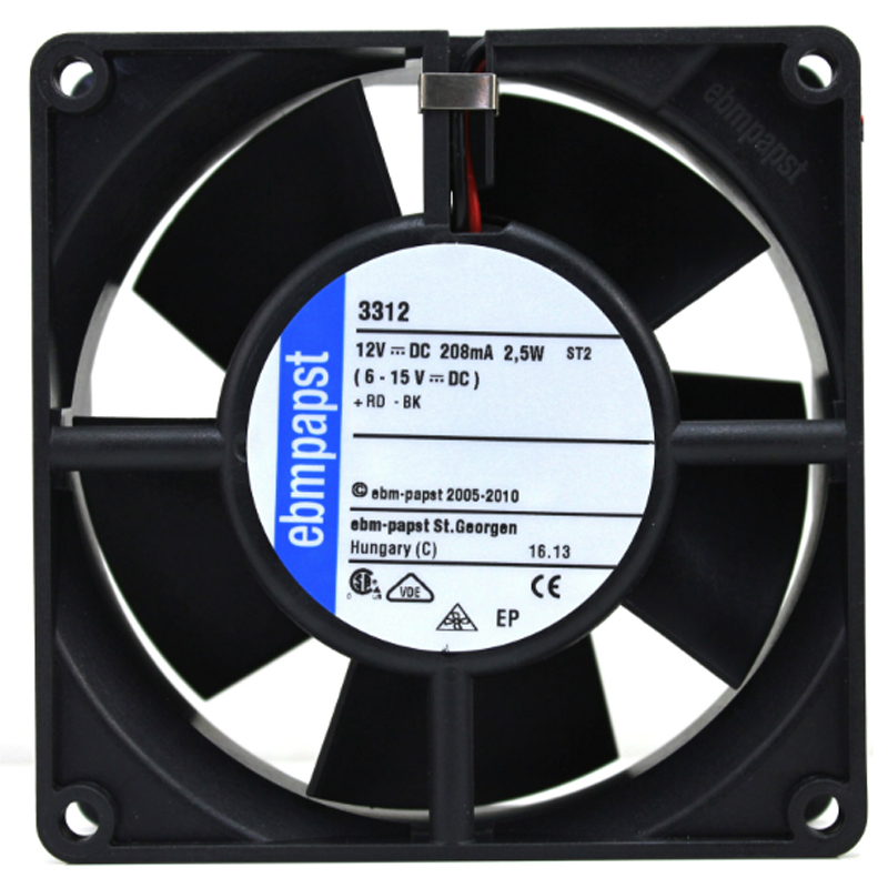ebmpapst cabinet cooling fan 92mm cooling fan 9232 12V 208mA 2.5W 3312
