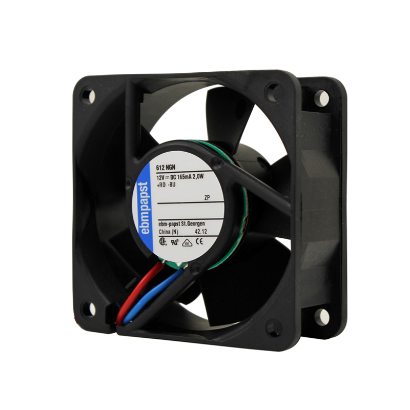 ebmpapst mini cooling fan 60mm dc axial cooling fan 6025 12V 165mA 2.0W 612NGN