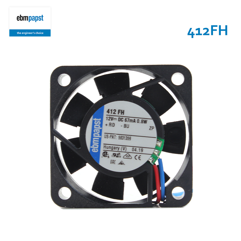 ebmpapst 12v dc mini fan 4010 dc cooling fan 67mA 0.8W 412FH
