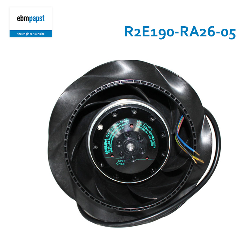 ebmpapst 190mm centrifugal fan centrifugal fan for industrial 230V 0.23/0.29A 52/65W R2E190-RA26-05