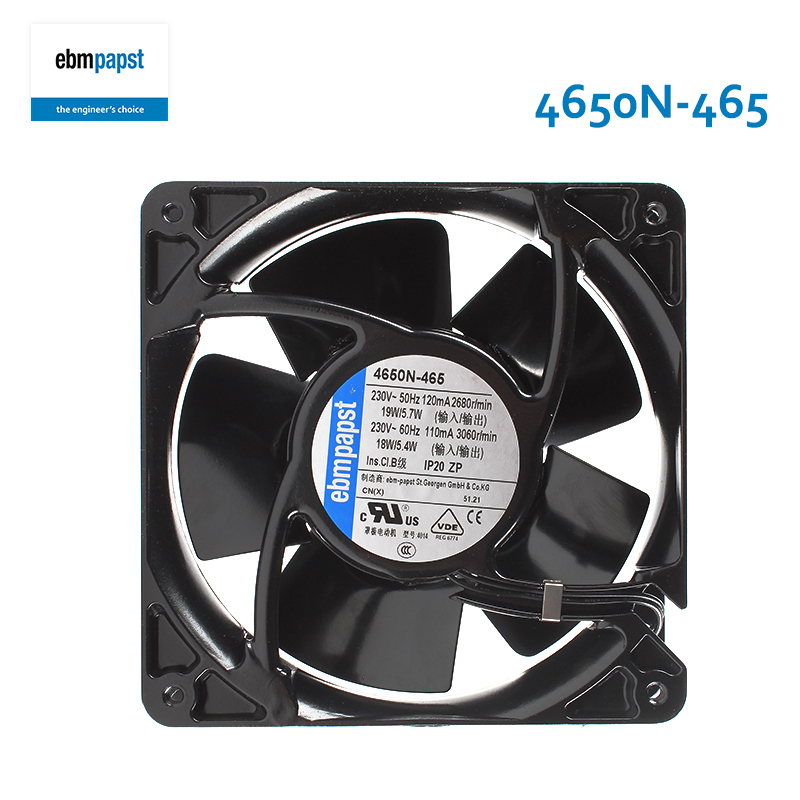 ebmpapst mini cooling fan square cooling fan 12038 230V 120mA 19W 4650N-465
