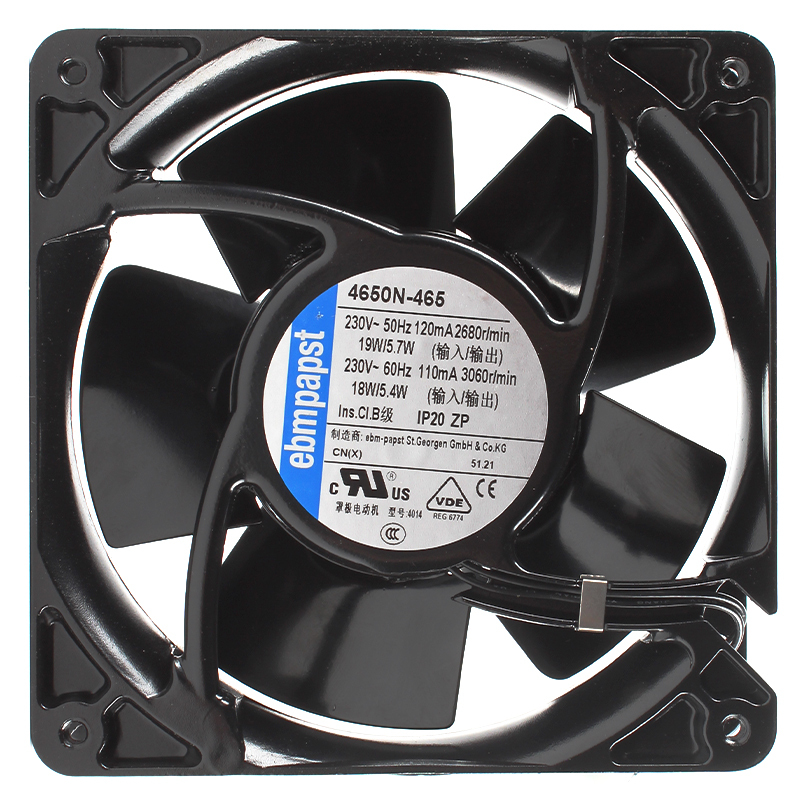ebmpapst mini cooling fan square cooling fan 12038 230V 120mA 19W 4650N-465