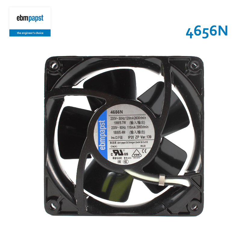 ebmpapst high temperature cooling fan axial fan ac 120x120x38 230V 12038 0.12A 19W 4656N