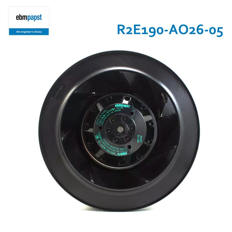 ebmpapst 190mm ac backward curved centrifugal fan centrifugal cooling fan 230V 0.26/0.34A 58/75W R2E190-AO26-05