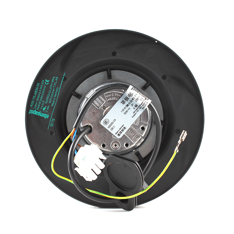 ebmpapst 175mm ac backward curved centrifugal fan 220v small centrifugal fan 0.33/0.29A 53/51W R2S175-AB56-56