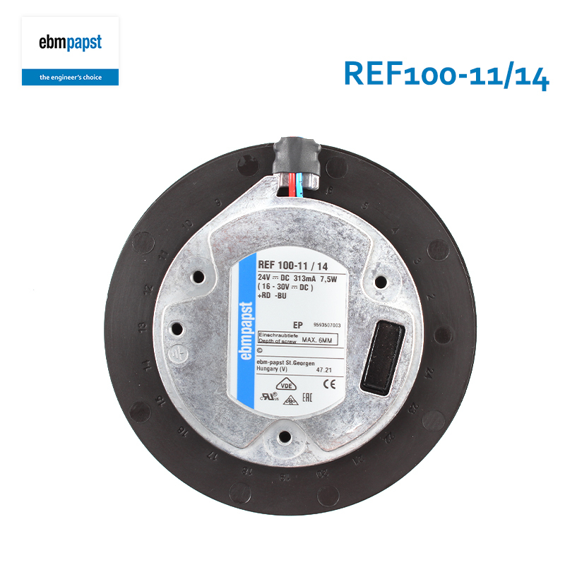 ebmpapst 24v dc centrifugal fan high speed centrifugal fan 104×25mm 313mA 7.5W REF100-11/14
