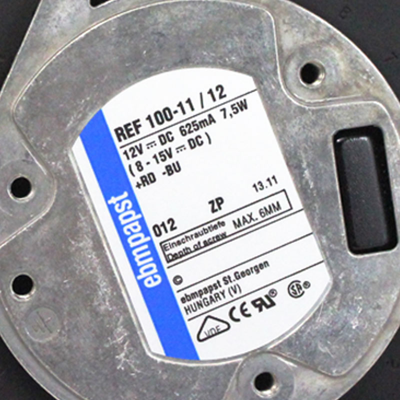 ebmpapst dc centrifugal fan 12v 100mm centrifugal fan 100×25mm 625mA 7.5W REF100-11/12