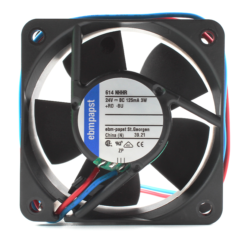 ebmpapst cooling fan motor siemens 60mm dc axial cooling fan 6025 24V 125mA 3W 614NHHR