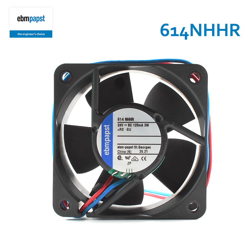 ebmpapst cooling fan motor siemens 60mm dc axial cooling fan 6025 24V 125mA 3W 614NHHR