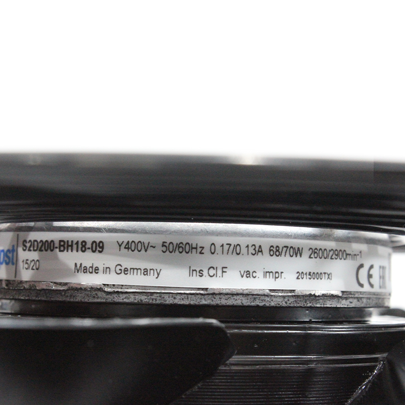 ebmpapst 200mm axial fan cooling fan industrial 400V 0.17/0.13A 68/70W S2D200-BH18-09