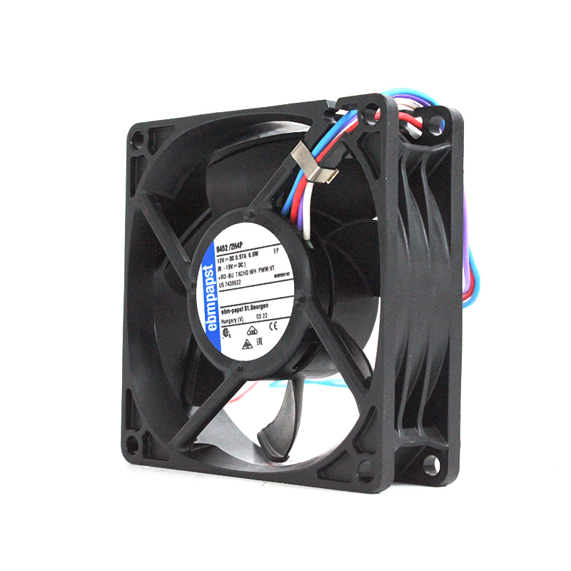 ebmpapst cooling fan 80mm small cooling fan 80×80×25mm 12V 0.57A 6.8W 8452/2H4P
